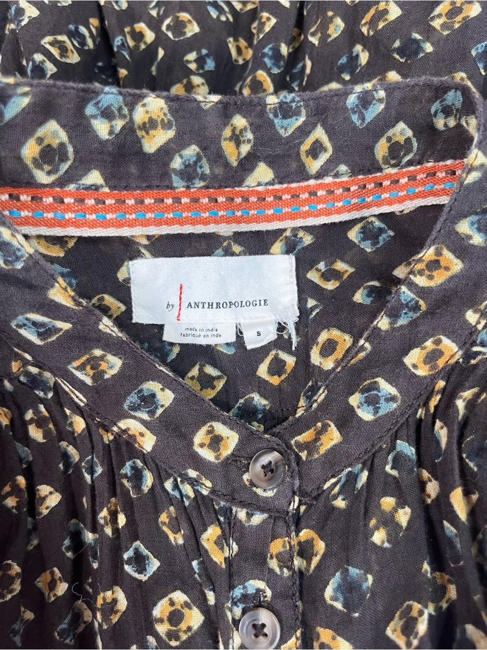 Anthropologie Pamela Brown Motif Printed Blouse View 5